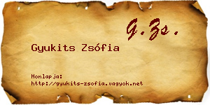 Gyukits Zsófia névjegykártya